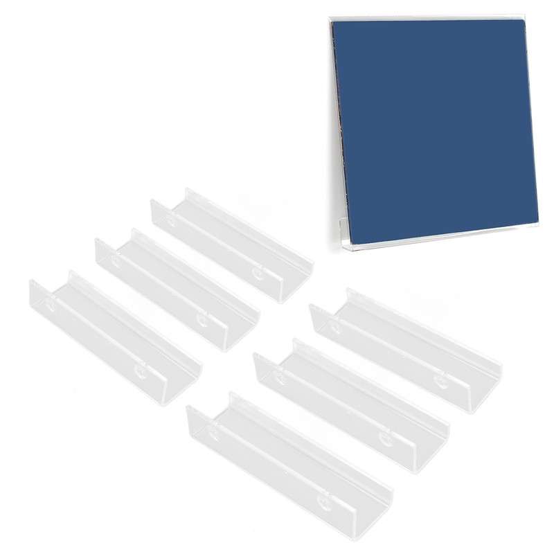 6 Pcs Acrylic Record Shelf Wall Mounted Clear Vinyl Record