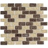 Jeffrey Court Hazelnut Butter Crackle Cream Interlocking Glossy Ceramic/Glass Wall