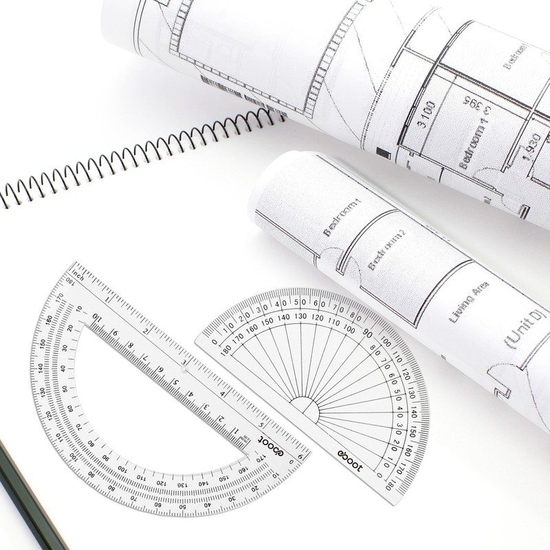 eBoot Plastic Protractor Protractor 180 Degrees, 4 Inch and 6