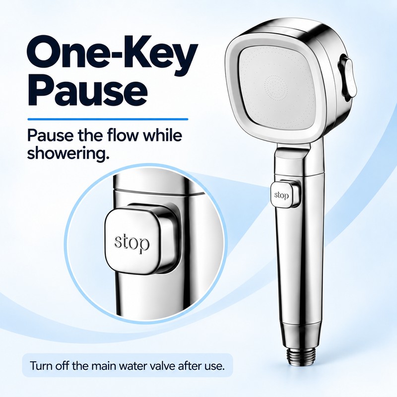 High Pressure Shower Head – 3 Adjustable Spray Modes