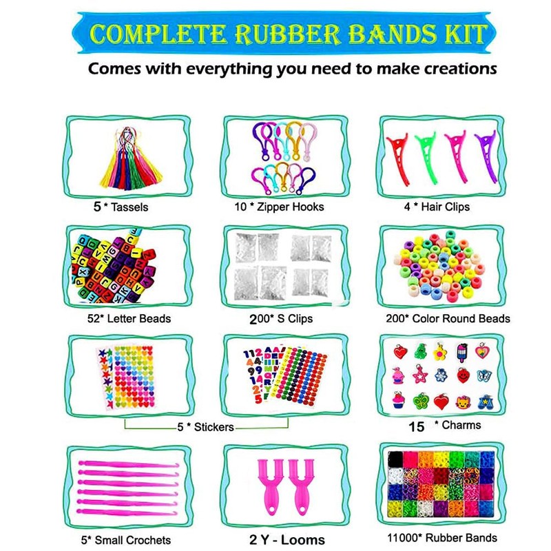 YITOHOP 12080+ Loom Bands Kit, Rubber Bands for Bracelet Making