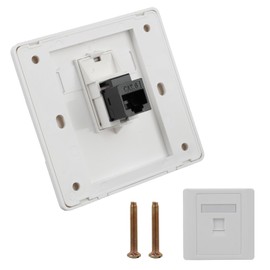 Female to Female CAT6 Gigabit Dual-Pass Network Wall Plug, RJ45 LAN Faceplate Outlet, Ethernet Wall Socket - High-Speed Ethernet Straight Plug for Home and Office Networking (LAN x 1)