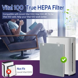 XBGG 2 Pack Vital 100 Replacement Filter for LEVOIT Vital100 Air Purifiers, 2 Vital 100-RF HEPA & 4 Pre-Filter for 3-in-1 Stage Filtration