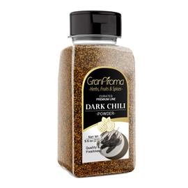 GranAroma Dark Chili Powder, 9.6 oz, Chilis & Dry Rubs, Flavorful, Sweet & Spicy