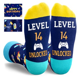 14th Birthday Gifts Ideas for Boys - Gamer Gaming Socks for Teenager Boy Age 14, Birthday Presents for 14 Year Olds Teens