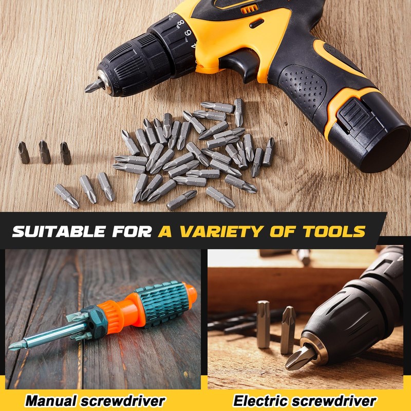 Yaocom 100 Pack Reduced Phillips Drywall Screwdriver Bits 1 Inch