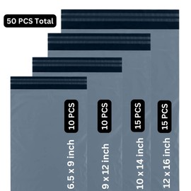 50 Mixed Parcel Bags 4 Assorted Sizes Postage Bags for Clothes Parcel Bags for Posting Clothes Mailing Bags for Clothes Delivery Bags for Parcels Vinted Shipping Bags Peel and Seal Posting Bags