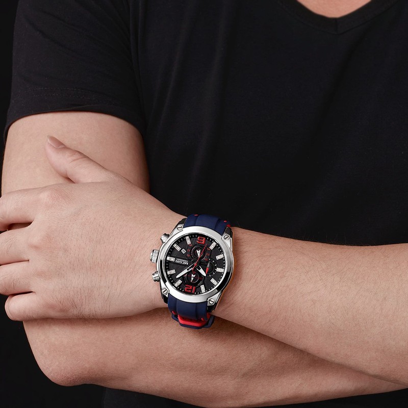 MEGIR 2063 Multifunctional Luminous Chronograph 3ATM Waterproof Men's Sports Watch