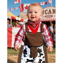 MOMBEBE COSLAND Cowboy Costume for Baby and Infant Boys' Western Outfits, 6-12Months