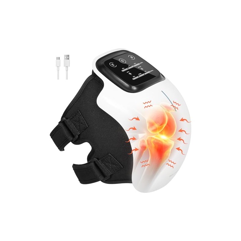 Medcursor Knee Massager with Heat, Cordless Knee Massage with 3