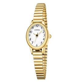CIVO Small Gold Watches for Women: Stretch Expansion Band Easy Read Watch
