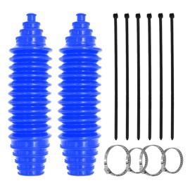 QQWD Car Rack and Pinion Boot Kit, Dustproof Silicone Rack and Pinion Boots for Steering System Protection, Multi-Size Adjutable Inner Tie Rod Boot Set with Pinion Bellow Cable Ties and Clamps(Blue)