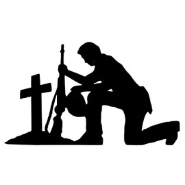 QUINTRA Outdoor Garden Yard, Kneeling Soldiers, Independence Day, Decoration, Acrylic Ornaments, Garden Decoration, Mediterranean Outdoor (Black, 14.5 x 25 x 1)