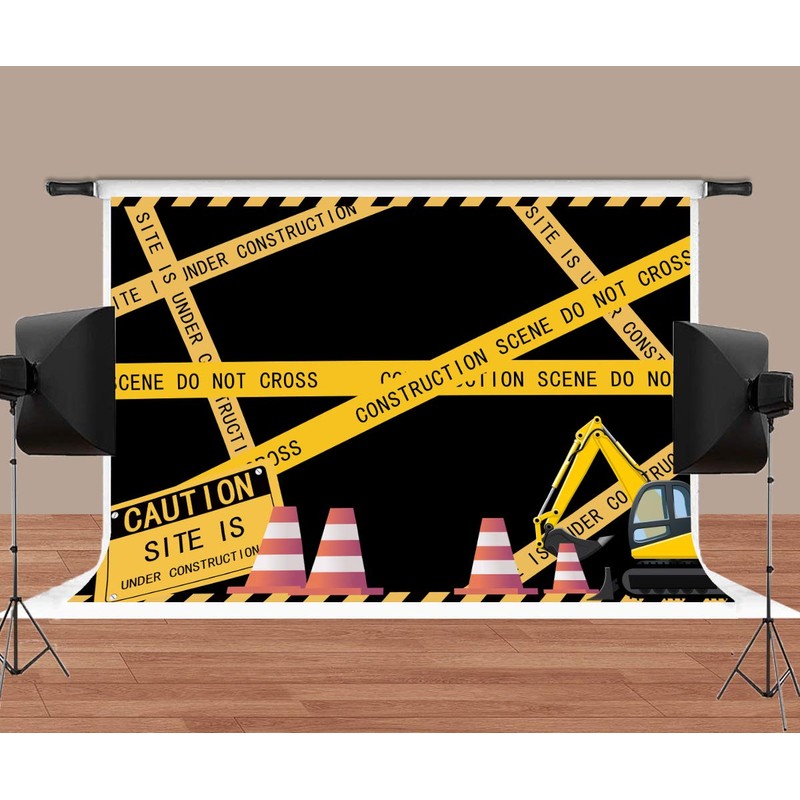 Construction Site Theme Backdrop for Construction Themed Birthday Party MEETSIOY