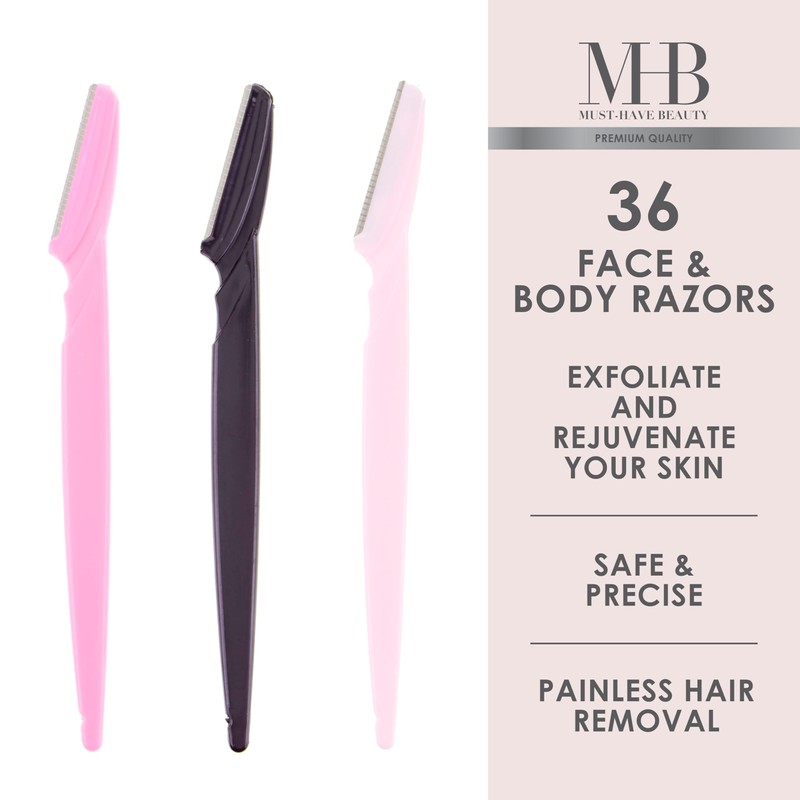 36pc Face & Body Razors Set - Pink & Black