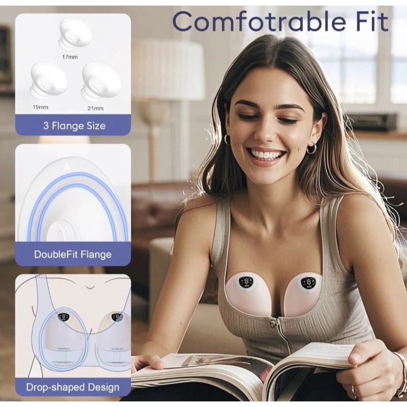 Momfann Electric Breast Pump Wearable Kit Hands-Free APP Control Portable