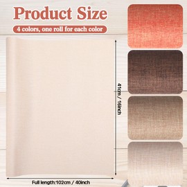 SmoothNovelty 4 Pcs Book Cloth Bookcover Fabric Surface with Paper Backed Book Binding Cloth Fabric Book Cover for Scrapbooking Album DIY Craft Supplies Home, 4 Colors(Earth Color,40 x 16 Inches)