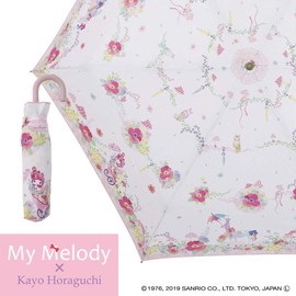 Ogawa 12978 Sanrio My Melody Women's Folding Umbrella, "Sanrio x Kayo Horaguchi" Collaboration with Safety Cover