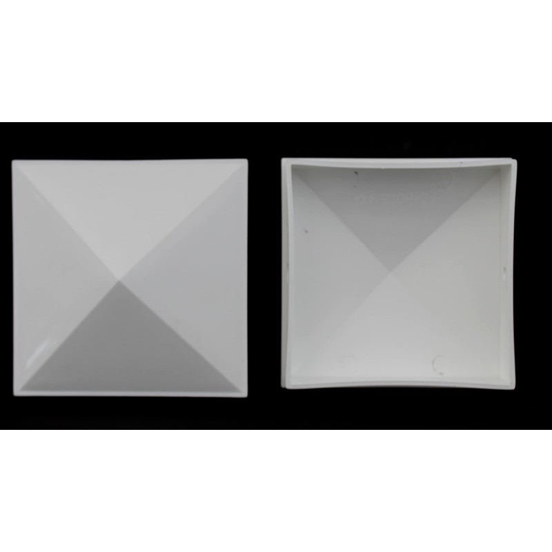 Plastic Pyramid 4x4 Nominal (3-5/8"x3-5/8") Fence Post Caps with Pre-Drilled