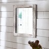 AAZZKANG Rustic Wall Mirror Rectangle Wood Framed Mirrors Large 20"x16"