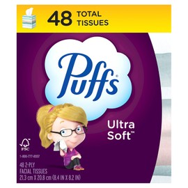 PUFFS Ultra suave tela facial no locin, blanco, 48 unidades