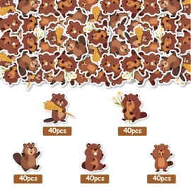 SHADOAMP Beaver Party Decoration, 200pcs Beaver Confetti Brown Castor Animal Table Decoration Confetti Double-Sided Printing for Beaver Castor Woodland Jungle Animal Birthday Baby Shower Party