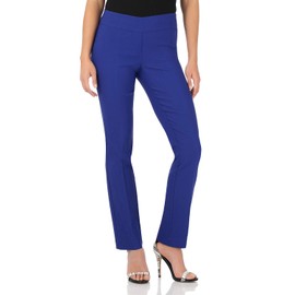 Rekucci Pantalón de pierna recta para mujer con control de barriga, Azul zafiro, 34 Corto