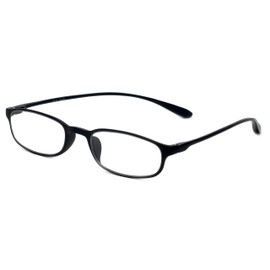 Calabria 718 Flexie Oval Reading Glasses +2.25 Ebony Men/Women Bendable Single Power Readers Flexible Durable TR90 Frame