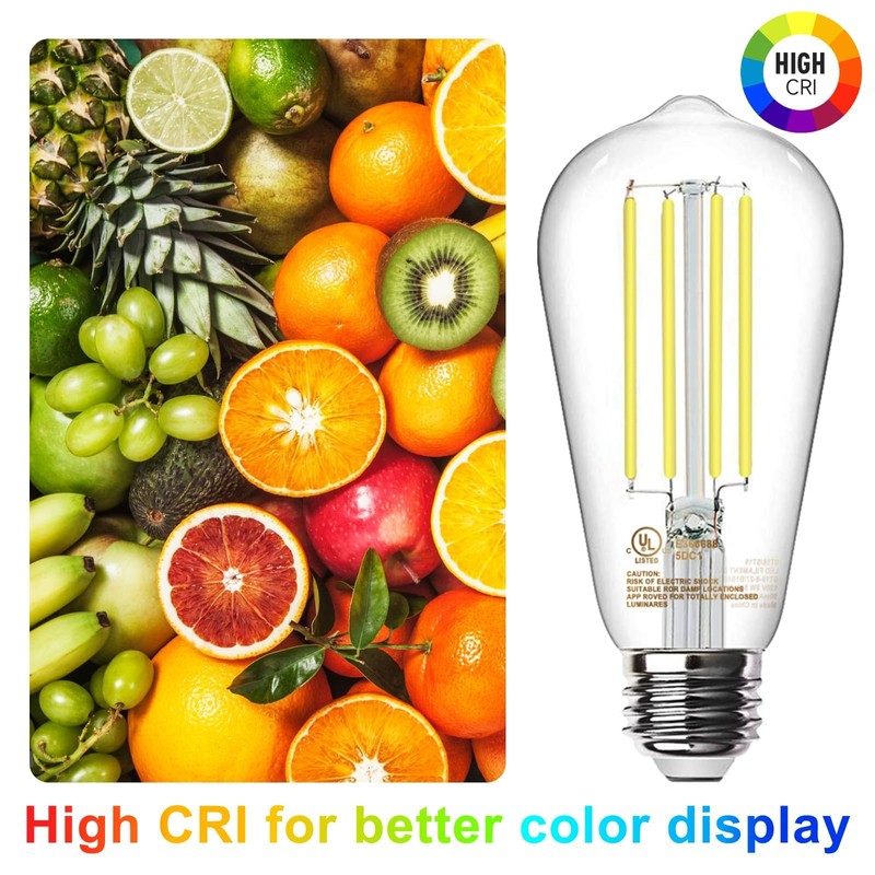TJOY 6 Pack E26 Base Vintage LED Edison Light Bulbs,