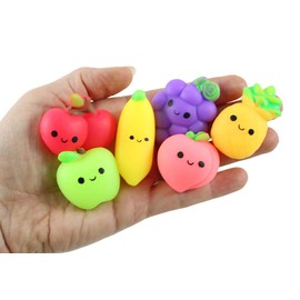 Curious Minds Busy Bags Set of 24 Fruit Mochi Squishy - Adorable Cute Kawaii - Cute Individually Wrapped Toys - Sensory, Stress, Fidget Party Favor Toy (Set of 24 (2 Dozen))