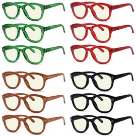 Eyekepper 12 pack Blue Light Blocking Reading Glasses Cat-eye Computer Readers for Women +0.50