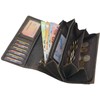 Women's Large Leather Purse with Folding Compartment and Many Card