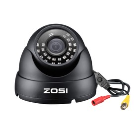 ZOSI 2.0MP FHD 1080p Dome Camera Housing Outdoor Indoor (Hybrid 4-in-1 CVI/TVI/AHD/960H Analog CVBS),24PCS LEDs,80ft IR Night Vision,CCTV Security Camera with 105° Wide Angle