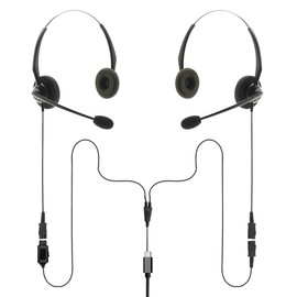 Project Telecom Training, Supervising & Coaching Headset Bundle - Wired USB-A & USB-C, Binaural, Black