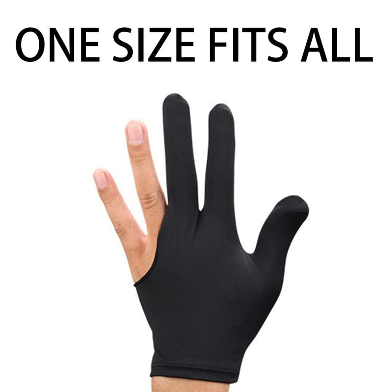 KAEGOUSY 4 Pcs Snooker Billiard Gloves Billiard Gloves Three Finger