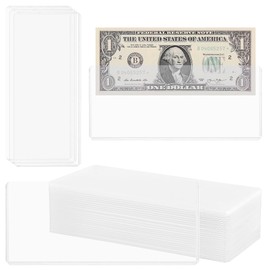 25PCS Clear Banknote Holders - Top-Load Hard Bill Currency PVC Holders 6.6"x2.8" Sleeves Display Holder for Paper Money Dollar Bill Collection PN05WL25