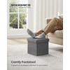 SONGMICS 11.8 Inches Small Folding Storage Ottoman Cube, Storage Footrest,