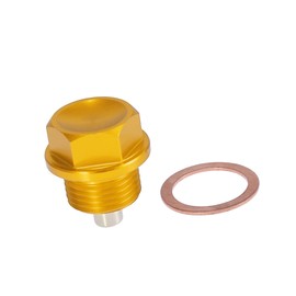A ABSOPRO 1 Set M18 x 1.5 Magnetic Oil Drain Plug Sump Drain Nut Gold Tone Item Replacement
