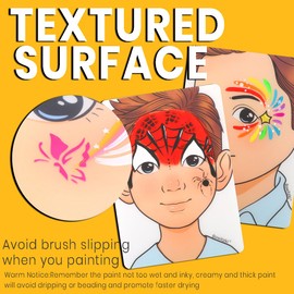 Bowitzki Face Painting Practice Board, 5 Pieces Reusable Colourful Face Paint Practice Board, Painting Makeup Exercise Template A4 Size