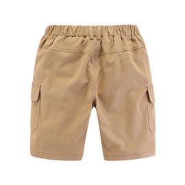 Mud Kingdom Twill Cargo Shorts for Little Boys Summer Holiday Khaki 5 Years
