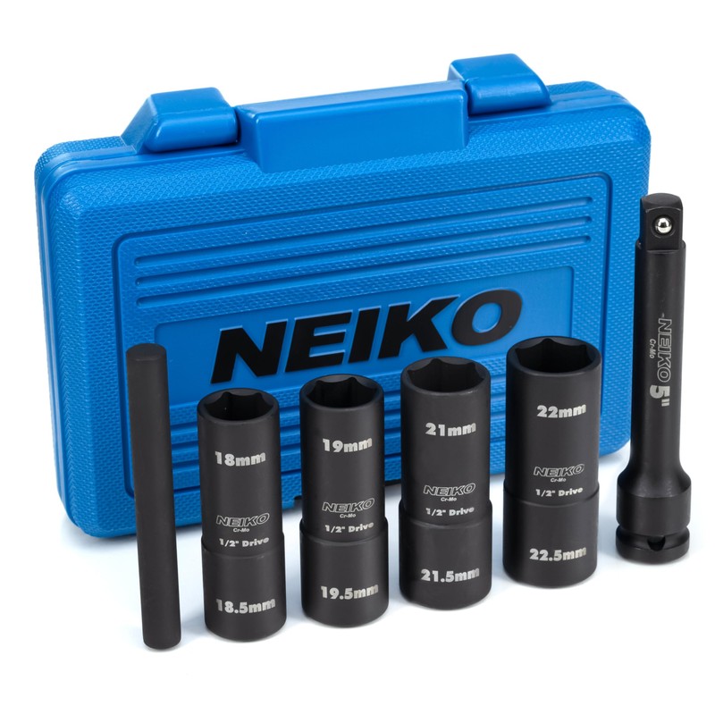 NEIKO 02290B Lug Nut Socket Set, 1/2” Impact Thin Wall