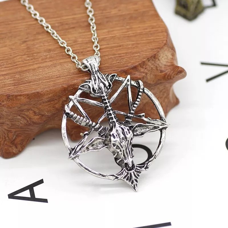 Alien Technology Collar Baphomet Cabra Satánico Pentagrama Cadena Baphy