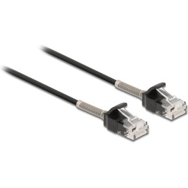 Delock Cable RJ45 Male to RJ45 Male with Kink Protection Cat.6A 1 m Black