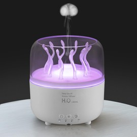 Lifgtzyn Jellyfish Diffuser 280ml, Cute humidifier, with Remote Control Timer, 7 Color LED Night Light, Essential oiluser Suitable for Home Office, Hotel spa Yoga Room, auto Shut-Off