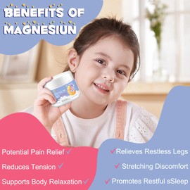 Magnesium Cream for Kids, Topical Magnesium Lotion for Sleep, Calm Magnesium Oil Butter Balm with Shea Butter, Aloe Vera, Calendula, Baby Cream for Feet, Stomach, Arms, Legs Relief for Bedtime - 150g