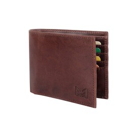 Luxe Leather Wallet, Men Bifold Wallet, Montosu 100% Cowhide Full Grain Leather Wallet, RFID Blocking Original Leather Wallet, Coffee Brown, Billfold, Bill Sleeves