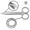 K-Pro Stainless Steel Toenail Scissors - 11 cm Professional Pedicure