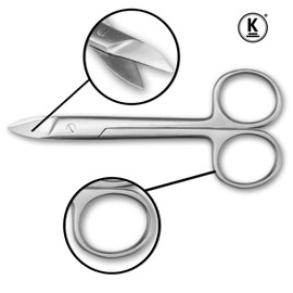 K-Pro Stainless Steel Toenail Scissors - 11 cm Professional Pedicure Scissors Curved