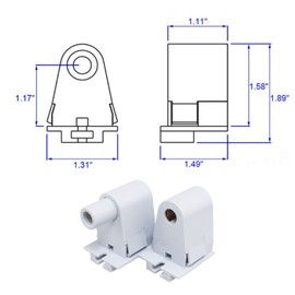 SJZBIN 2 Sets T8 Tombstone Base Holder Socket Connector Non-Shunted LED Socket Lampholder Replacement Fluorescent Plunger for Fluorescent Tube Light, Retrofiting Bulbs Fixtures, White