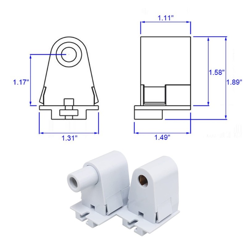 SJZBIN 2 Sets T8 Tombstone Base Holder Socket Connector Non-Shunted